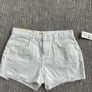 L'AGENCE White Jean Shorts